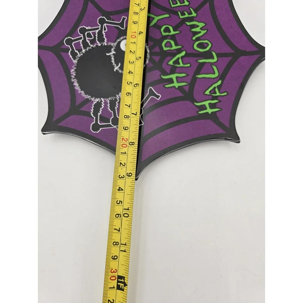 Vintage Halloween Spider Melamine Plate With‎ Bonus Purple Spider Decoration
